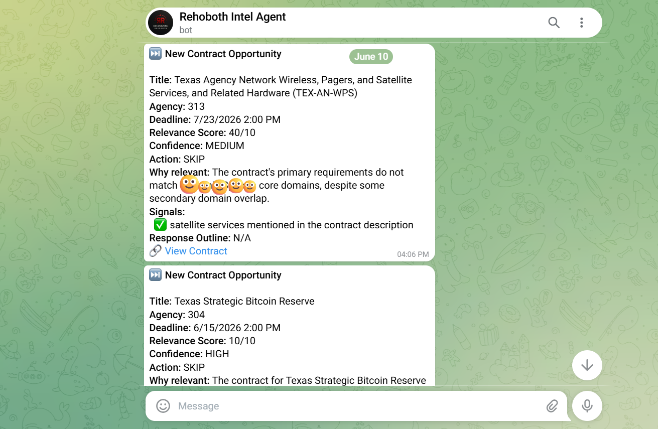 Telegram notification delivery layer pipeline matches